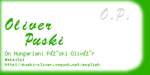 oliver puski business card